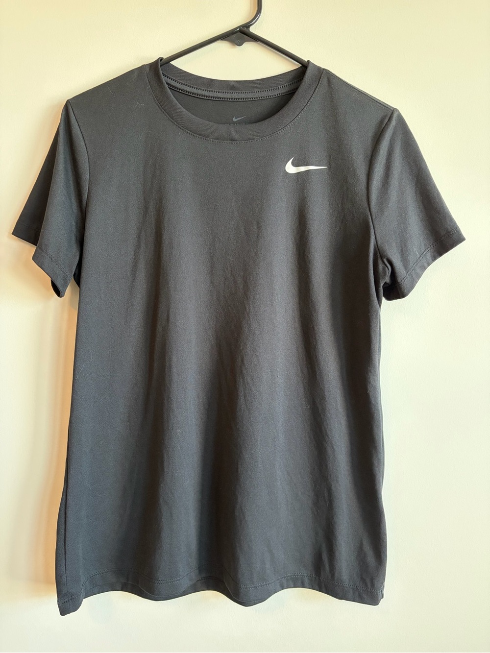 2 Nike Black Short-Sleeve Crew Neck T-Shirt with White Swoosh